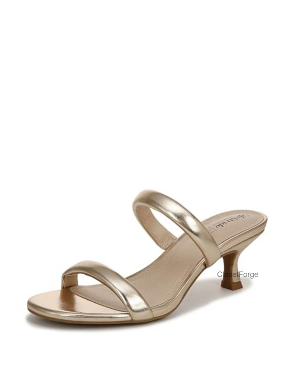 Womens Heeled Sandal PU Kitten Heel Slip On Comfort Dress